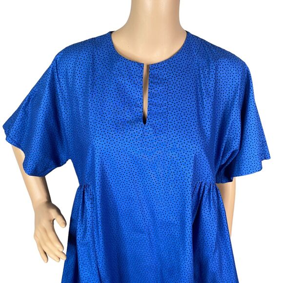 Vtg Marimekko Suomi-Finland Blue Polka Dot A-line Laganlook Dress Women's XS - Picture 2 of 6